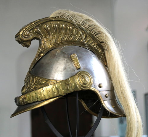 Französischer Kürassierhelm mit Rosshaarschweif, 1900 © Björn Leo, Büdingen